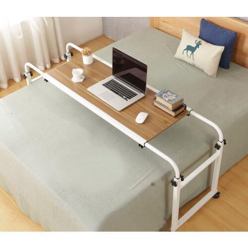 Cross-bed mobile desktop double computer table bedroom bed can be raised and lowered lazy table telescopic bed nursing table