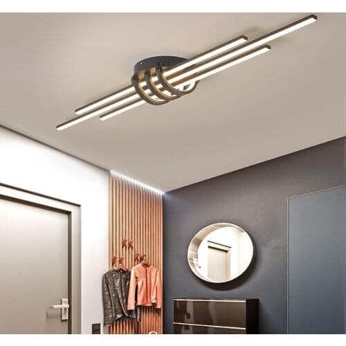 Luces de techo Led modernas para dormitorio, pasillo, sala de estar, 90-260V, color negro mate/blanco