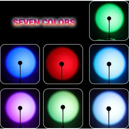 Led Night Light Sun Projection Desk Lamp for Bedroom Bar Coffee Store Wall Decoration Lighting USB Rainbow Sunset Red Projector