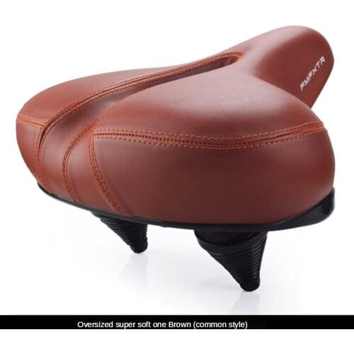 Bicycle Saddle Big Bum PU Leather Breathable Comfortable Road Bike Seat Shockproof Rainproof Cycling Seat Cushion