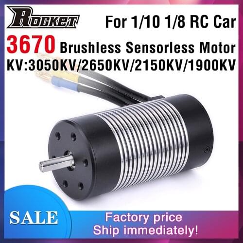 Rocket 3670 Waterproof Brushless Sensorless Motor 3050KV 2650KV 2150KV 1900KV for 1/8 1/10 RC Car