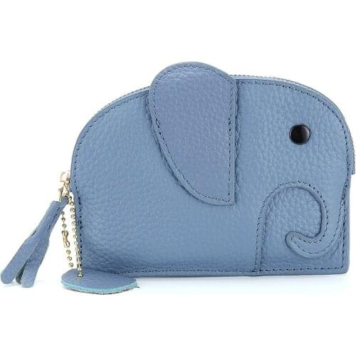 Japan Style Leather Cute Coin Pure Cow Leather Elephant Mini Creative Coin Bag Cowhide Small Kawaii Wallet for Lady Change Purse