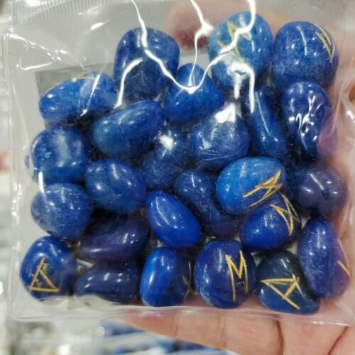 1 bag Viking Runes Amulet Set Natural Stone Reiki Healing Crystals Divination Tumbled Energy Stone（amusement