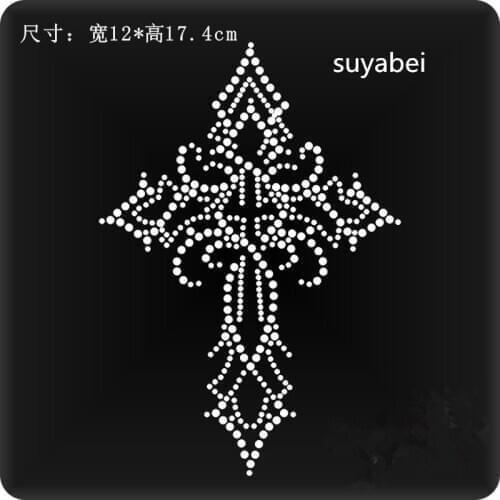 2pc/lot Cross sticker hot fix rhinestone transfers iron on rhinestone transfer designs hot fix rhinestone applique for embellish