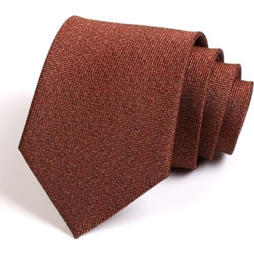 2020 Brand New Gentleman Tie High Quality 8CM Wide Brown Ties For Men Business Suit Party Work Necktie Fashion Formal Neck Tie