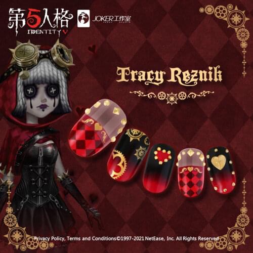 Game Identity V Tracy Reznik Mechanic Vera Nair Perfumer Anime Cosplay Nail Art Piece Patch Prop Girls Birthday Xmas Gift 24pcs