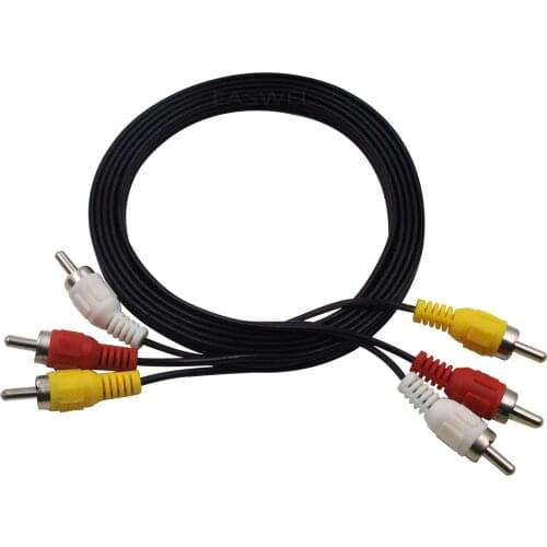 3 RCA Male to Plug Cable/Lead PHONO Audio Video Composite AV TV/DVD Wire 3FT