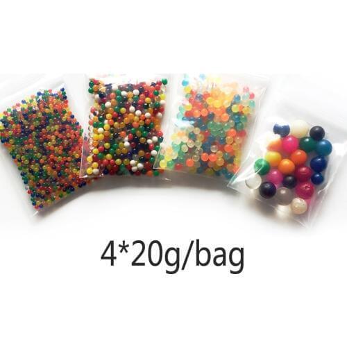 4 bags / groups Crystal Soil Water Beads Hydrogel Balls Growing Gel Ball Big Decorative 20g/bag Flower Wedding Home Decor