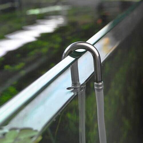 Aquarium Tube Air Fish Tank U Shape Stainless Steel CO2 Oxygen Aerator Connector