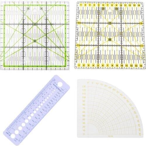 Household Cloth Ruler Patchwork Ruler Square Fan Shape Tailor Yardstick Cloth Cutting Rulers Sewing Arts Craft DIY Sewing Tools