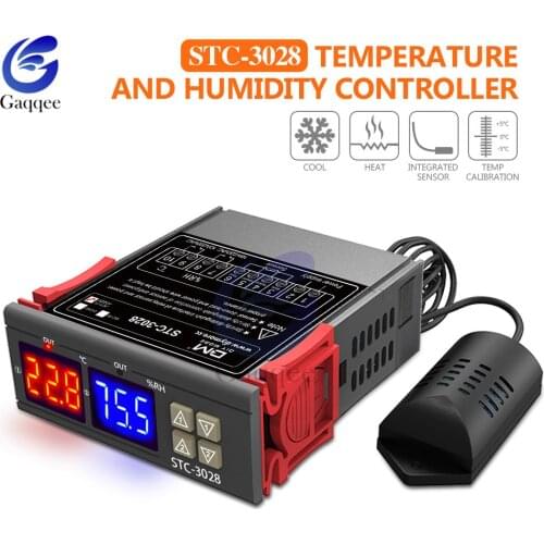 STC-3028 AC 110V 220V DC 12V 24V 10A Digital Thermostat Temperature Humidity Controller Thermometer Hygrometer