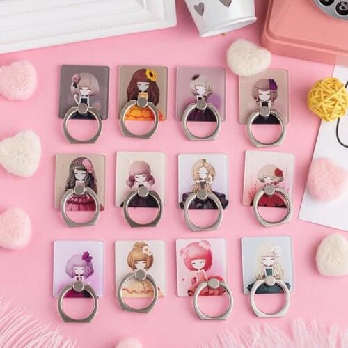 Cartoon Flower Girl Mobile Phone Holder Universal Phone Ring Holder Phone Stand Finger Ring Holder Tables for Phone