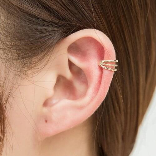 European And American New Fashion Earrings Geometric Single Ear Bone Clip With Retro Cool Design Niche Ear Clip