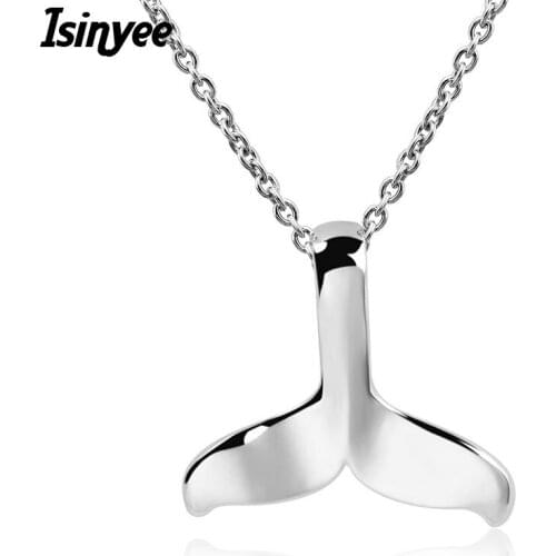 ISINYEE Fashion Little Mermaid Pendant Chain Nekclace For Women Party Nnimal Jewelry Silver Inspirational Necklaces Jewellery