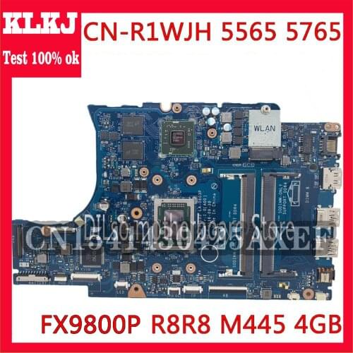KLKJ CN-R1WJH Motherboard FOR Dell Inspiron 15 5565 5765 Laptop Motherboard BAL22 LA-D803P FX9800P R8 M445 4GB Test 100% Work