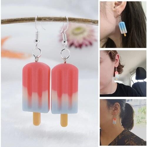 Ice Cream Funny Eardrop Color Summer Simple Fresh Earrings Fashion Creative Emulational Sweet Cute Jewelry серьги 2021 тренд