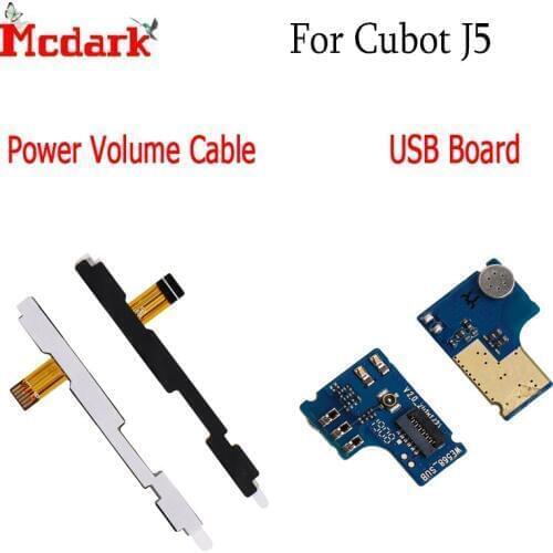 Mcdark For Cubot J5 USB Board Charging Port Flex Cable For Cubot J5 Power on off Volume Cable Assembly Phone Repair Parts