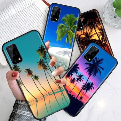 Sea Palm Trees Seaside For Realme V15 X50 X7 X3 superzoom X2 C17 C11 C3 7i 7 6i 6S 6 5 Narzo 20 5G Pro Soft Phone Case