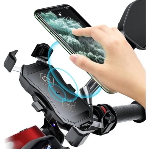 Motorcycle Phone Holder Wireless Charging for Moto X-Grip Telephone Support Cell Mobile Stand Smartphone Mount 4-7inch