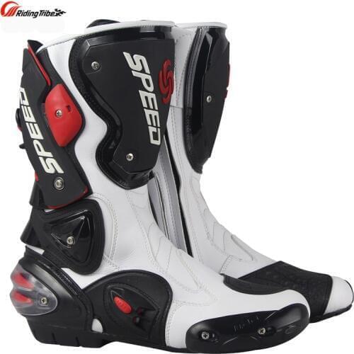 Motorcycle Boots Mens Speed Motocross Racing Microfiber Leather Boot Motorbike drop resistance boots