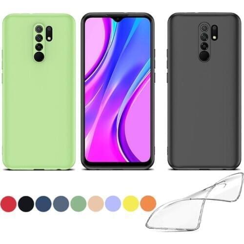 SUREHIN soft case for redmi 9 cover lens camera protection red blue Pink green clear transparent silicone cover for redmi 9 case