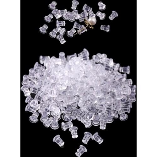 1000 PCS 6mm*5mm Earrings Set Transparent Silicone Earrings Accessories Ear Plugging Earring Back Stopper