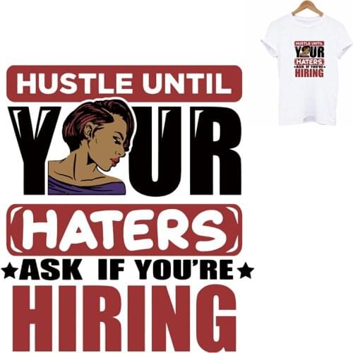 Woman Girl Patches For T-Shirt Jeans Dresses Diy Hot Tear Thermal Transfer Black Afro Patch Iron On Stickers