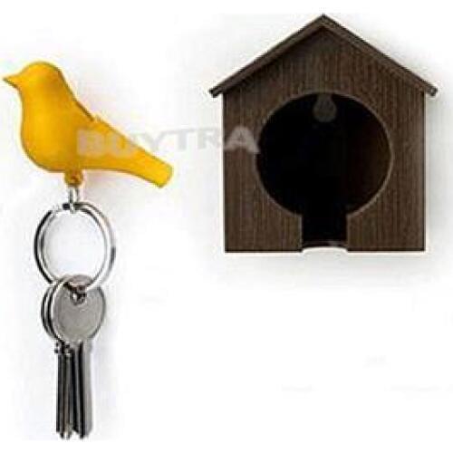 New Arrival Lover Sparrow Birdhouse Keychain Home Wall Hook Bird Nest Holder Key Ring Gifts