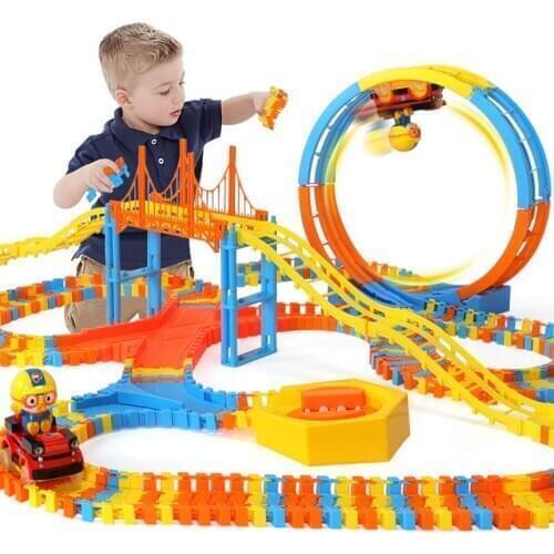 New Toy Rail Car Childrens Puzzle Creative Diy Assembled Cartoon Penguin Climbing Rail Car Toy Birthday Gift