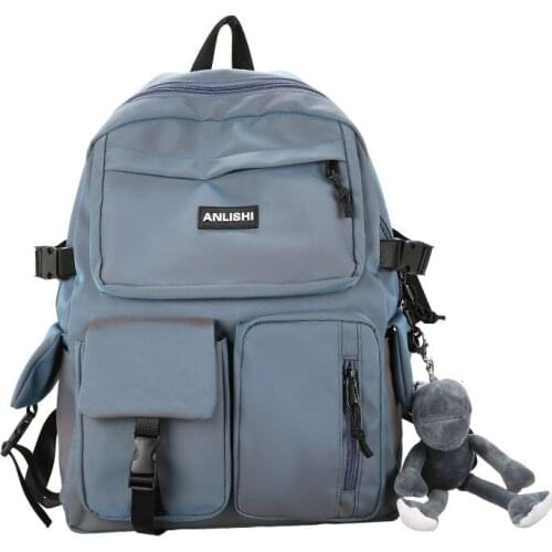 Korean version of large-capacity casual backpack men women gradient color campus high school student school bag nylon backpack