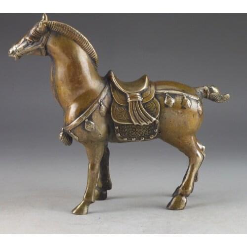 Elaborate China handmade brass statue - Horse free shipping 14cm