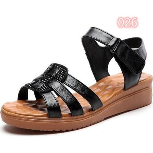 Hot 2021 New Summer Open Toe Sandals Fashion Elegance Genuine Leather Sandals Soft Comfortable Massage Sale Women Sandal Shoes