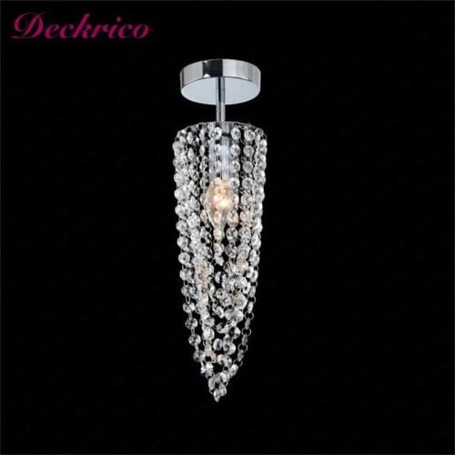 Modern Crystal Chandeliers Simple Simpl Dimmer Ceiling Lamp Indoor Corridor Lights Luxury E14 Silver Hanging Pendant Lighting