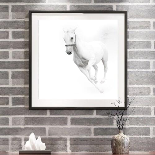 Art Running White Horse Modern Nordic Poster Canvas Print Painting Wall Art Living Room Home Decoration