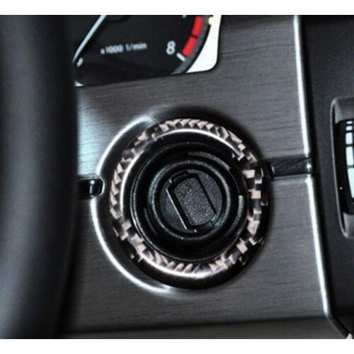 Carbon Fiber Styling Car Ignition Key Circle Decoration Cover Trim For Mercedes Benz C Class W204 2011-14 Interior Accessories