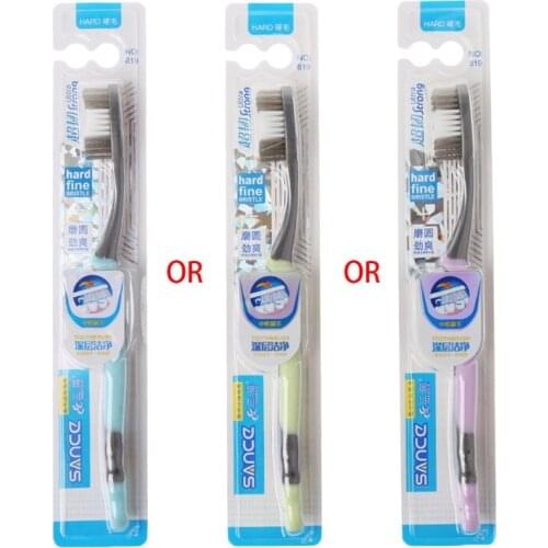 1pc Super hard bristles Tooth brush for Adult Remove Smoke Blots Coffee Stains C1FF