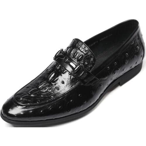 New summer fashion Alligator Pattern Breathable genuine leather shoes for men slip on flats Loafers MenS Shoes Casual Shoes