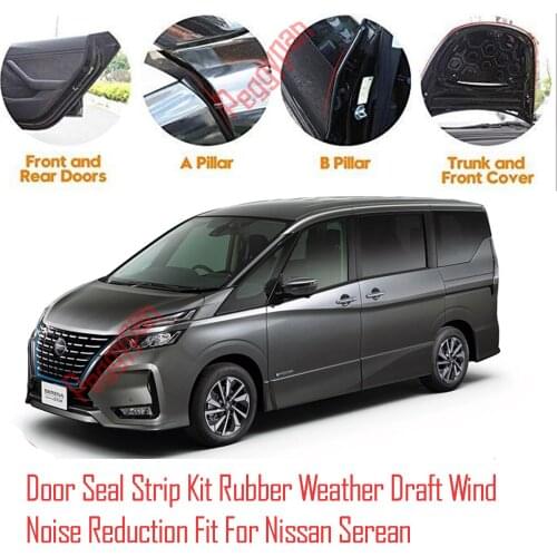 Door Seal Strip Kit Self Adhesive Window Engine Cover Soundproof Rubber Weather Draft Wind Noise Reduction Fit For Nissan Serean