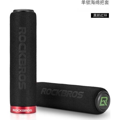 ROCKBROS Bicycle Grips MTB Silicone Sponge Handlebar Grips Anti-skid Shock-absorbing Soft Bike Grips Cycling Handlebar Parts