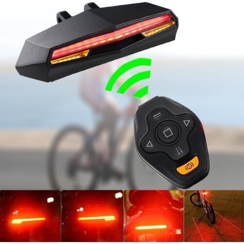 Bicycle Rear Light Bike Light Brake Tail Lamp Intelligent USB Rechargeable Remote Turn Light for Bicycle Cycling Accessories LED