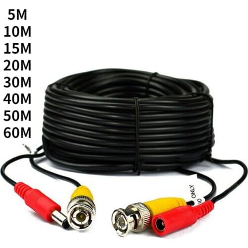 10~60M Pure Copper CCTV DVR Camera Recorder System Video Cable DC Power Security Surveillance BNC Cable