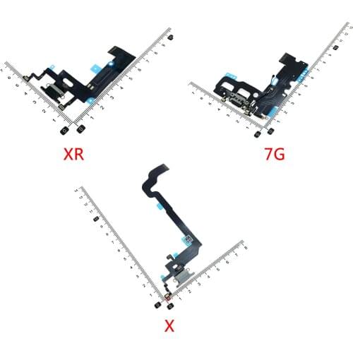 1pcs Charger For iphone 7 8 4.7" 5.5" X XR XS MAX USB Charging Port Dock Connector Flex Cable With Microphone Replacement Part