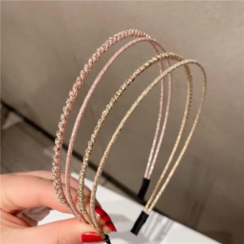 Women Fashion Double Crystal Headband Lady Wash Face Hairpin Girl Party Hair Accessories
