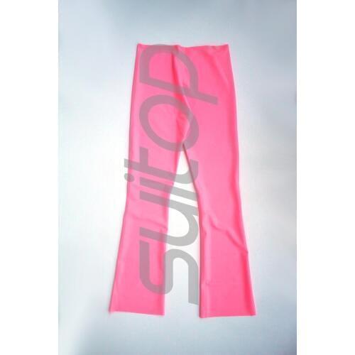 Female 's latex pink leggings Flared pants