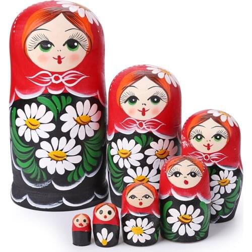 1 Set Russian Nesting Dolls Matryoshka Dolls Lovely Wooden Handmade Painted Russian Babushka Dolls Children Brithday Gift Toy