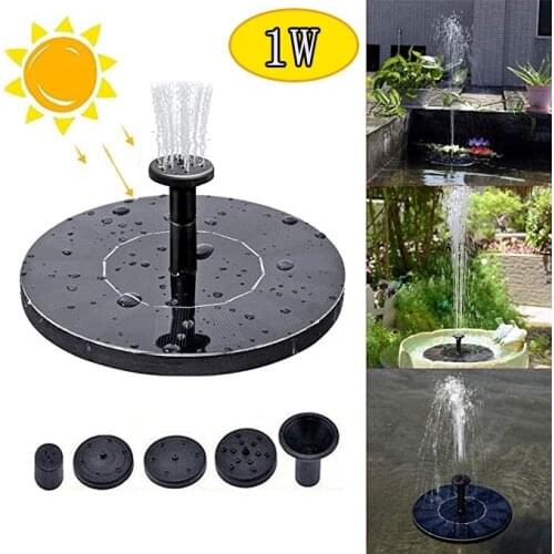 1w Free Standing Floating Solar Fountain Garden Water Fountain Decoration Pool Pond Solar Powered Water Pump Garden Decor