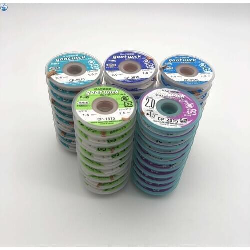 10pcs/lot Japan Goot Wick BGA Desoldering Braid Solder Wire CP-1515/2015/2515/3015/3515 Wick/Soldering Accessory Solder Remover