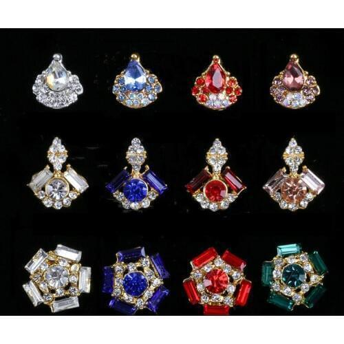 New Arrive 10pcs metal full rhinestone jewelry charm big nail art DIY decoration shining diamond nail accessory