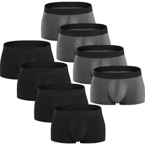 4PCS Mens Underwear Cotton Boxer Shorts Bugle Pouch Slip Homme Panties Breathable Trunks Cueca Masculina Boxershorts Plus Size