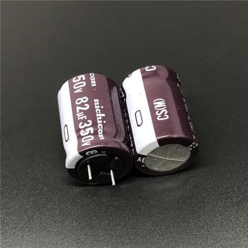 5pcs 82uF 350V NICHICON CS Series 18x25mm High Ripple Current High Reliability 350V82uF Aluminum Electrolytic capacitor